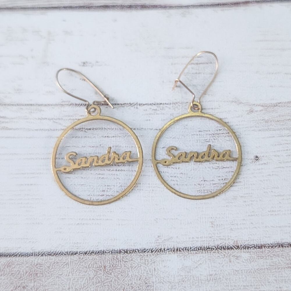 Vintage Dangle Earrings Gold Tone "Sandra"